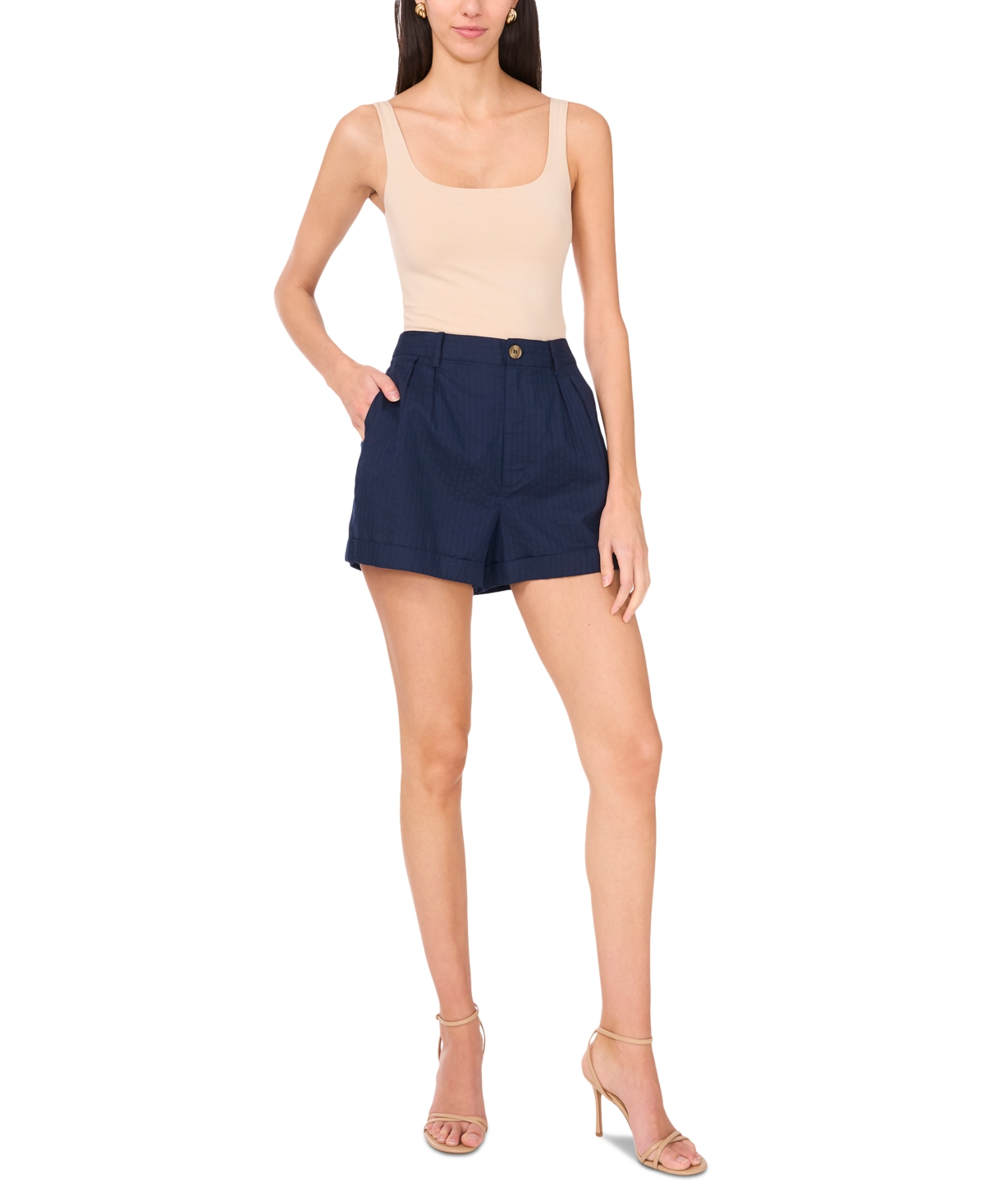 Shop 1.state Women's Dobby Stripe Shorts In Indigo Night