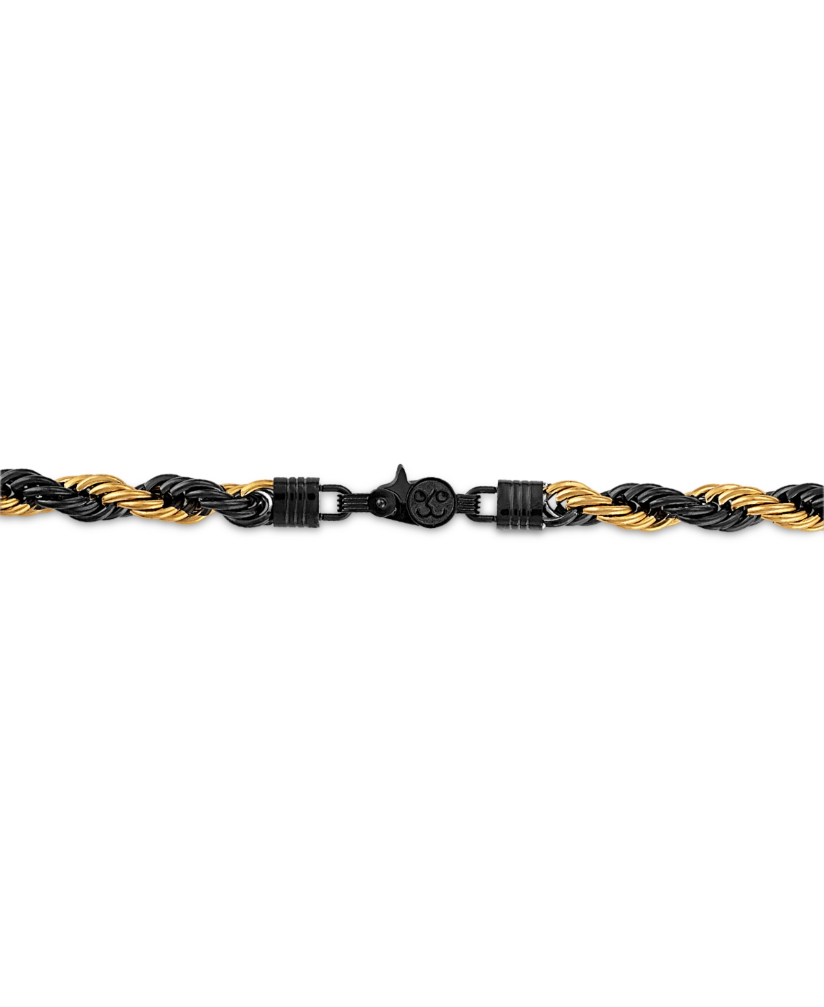 Shop Esquire Men's Jewelry Intertwined Rope Link 22" Chain Necklace In Black & Gold-tone Ion-plated Stainless Steel, Exclusivel In Black,gold