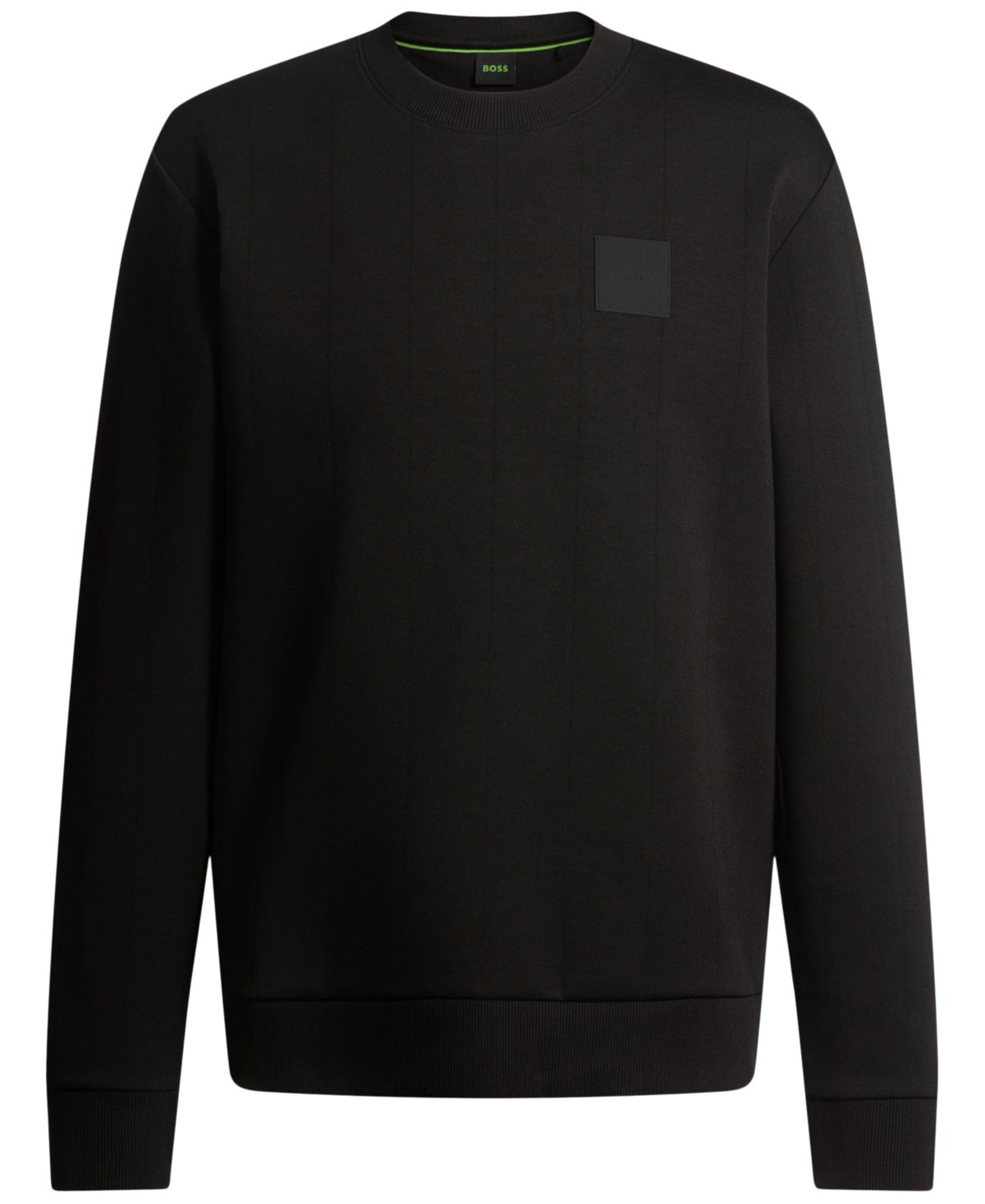 Shop Hugo Boss Boss By  Men's Drop Needle Stitching Regular-fit Sweatshirt In Black