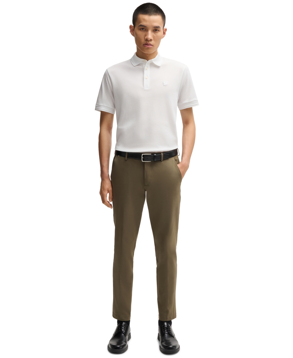 HUGO BOSS BOSS BY HUGO BOSS MEN'S DOUBLE B MONOGRAM REGULAR-FIT POLO 