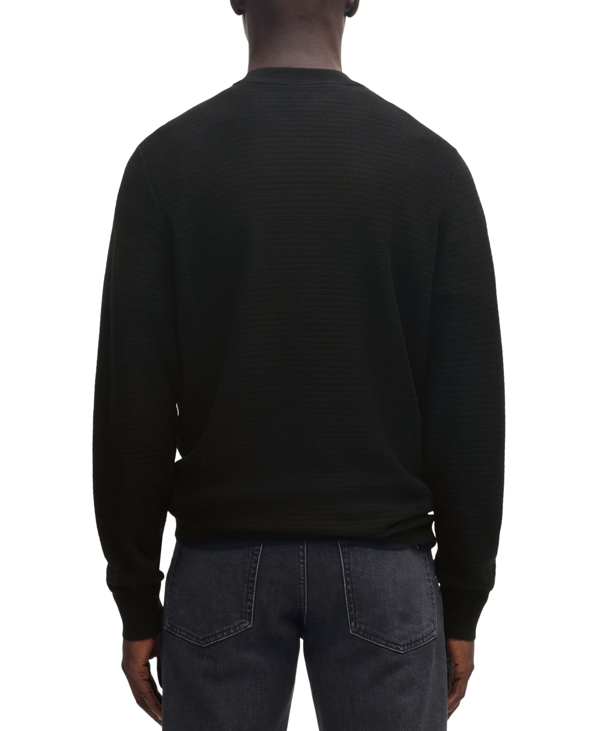 Hugo Boss Boss By  Men's Logo Patch Regular-fit Sweater In Black
