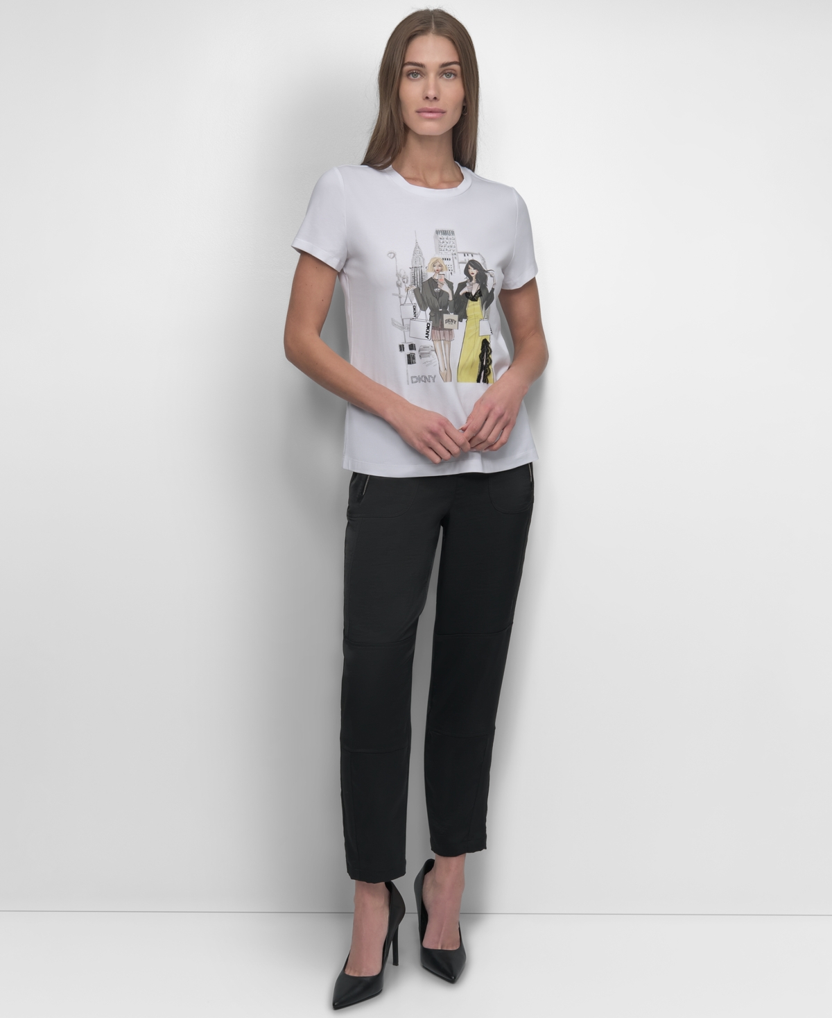 DKNY WOMEN'S SHORT-SLEEVE GRAPHIC T-SHIRT 