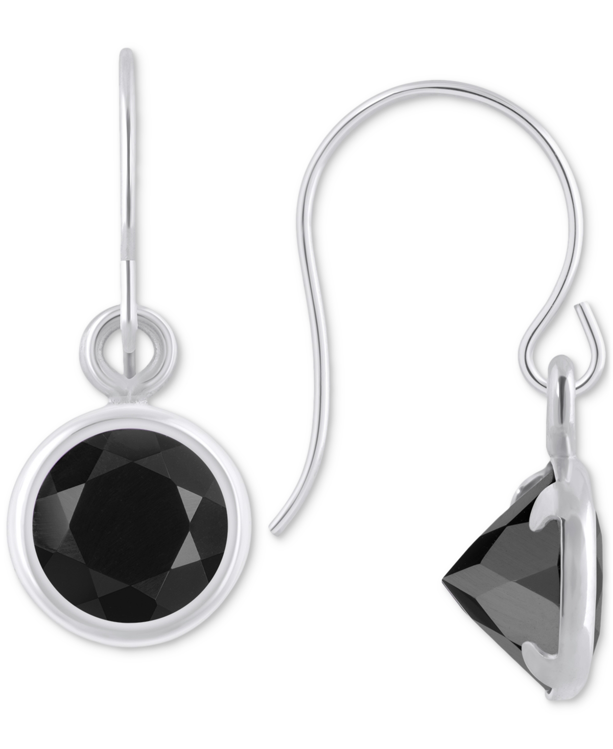 Macy's Created Sapphire Oval Stud Earrings (1-1/2 Ct. T.w.) In 10k Yellow Gold (also In Additional Gemstone In Onyx,white Gold