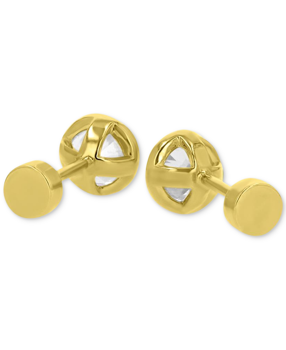 Macy's Cubic Zirconia Stud Earrings (1-1/2 Ct. T.w.) In 14k Gold-plated Sterling Silver In Gold
