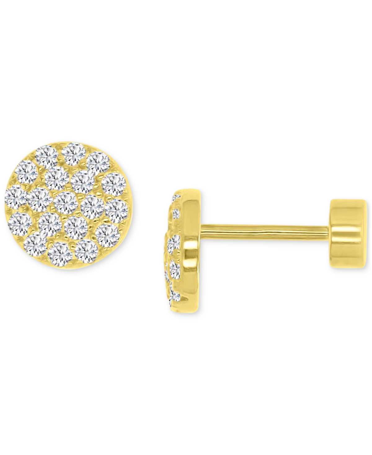 Macy's Cubic Zirconia Stud Earrings (3/4 Ct. T.w.) In 14k Gold-plated Sterling Silver In Gold
