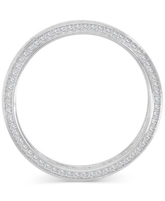 Pav&eacute; & Square Cubic Zirconia Stack Ring in Sterling Silver