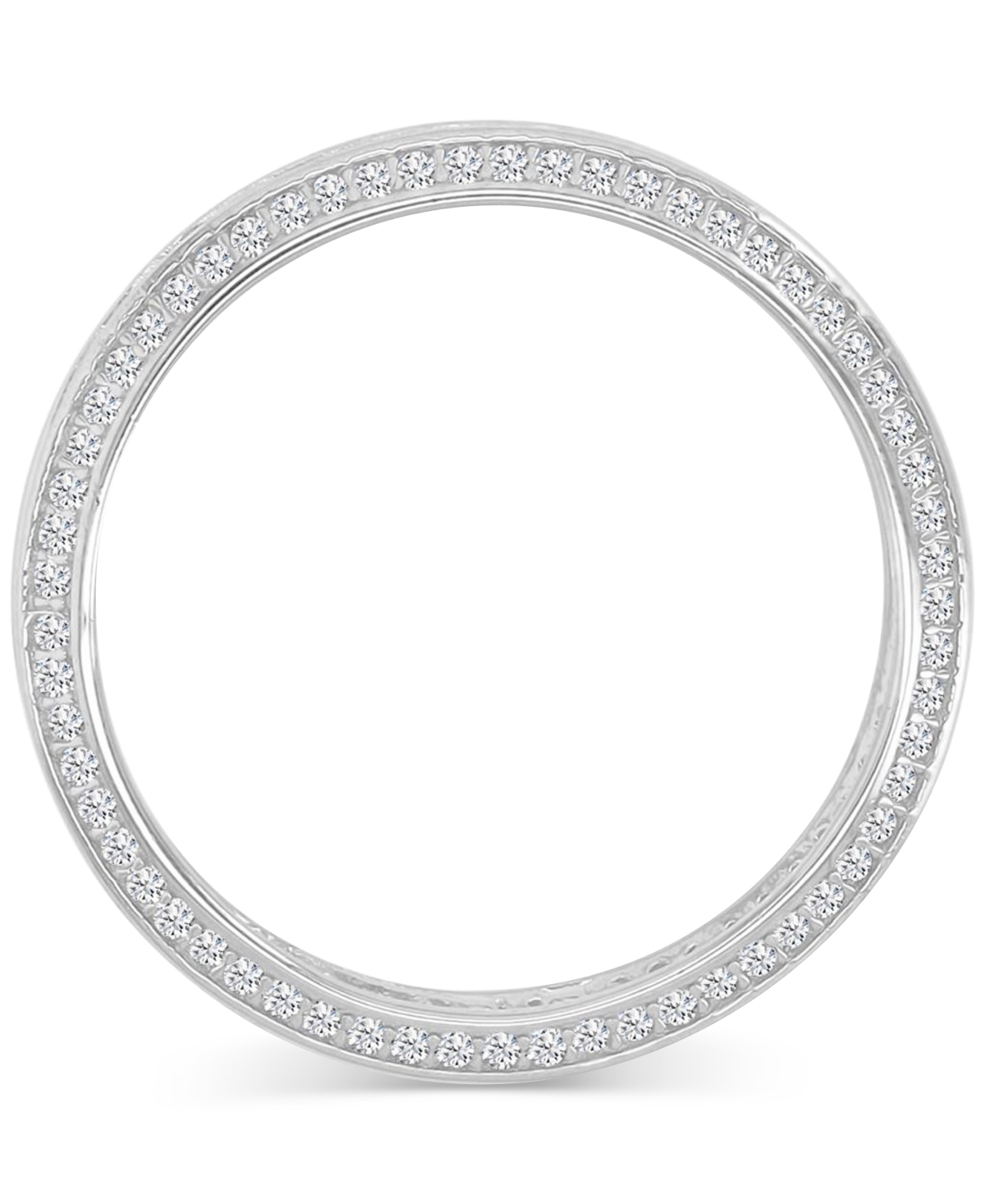Macy's Pave & Square Cubic Zirconia Stack Ring In Sterling Silver In Silver