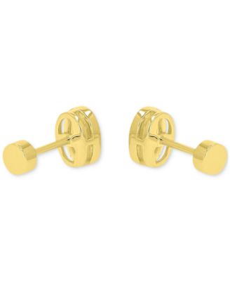 Cubic Zirconia Oval Stud Earrings (1-3/8 ct. t.w.) in 14k Gold-Plated Sterling Silver