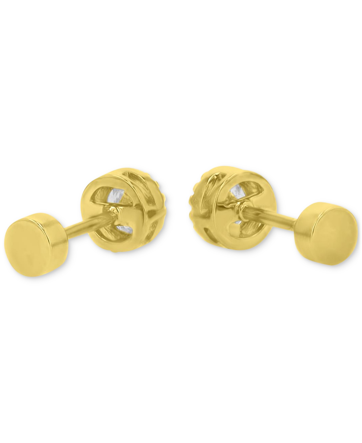 Macy's Cubic Zirconia Stud Earrings (3/8 Ct. T.w.) In 14k Gold-plated Sterling Silver In Yellow