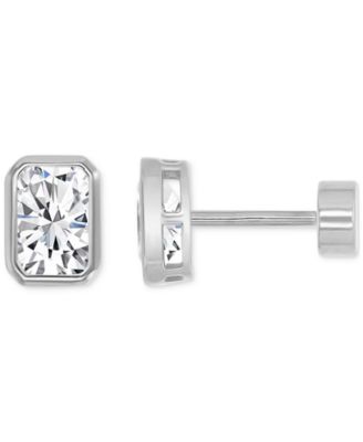 Cubic Zirconia Rectangle Stud Earrings (2-1/4 ct. t.w.) in 14k Gold-Plated Sterling Silver