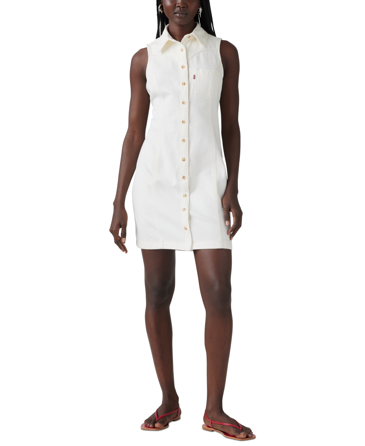 LEVI'S PREMIUM WOMEN'S ZEDA PRINTED DENIM SHIRTDRESS 