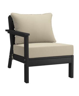 Outdoor 5-Piece Black Modular Sectional Patio Furniture Sofa Set