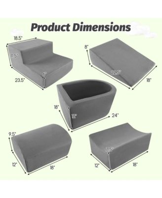 5PCS Climb and Crawl Playset with Ball Pit for Kids Zippers for Playroom