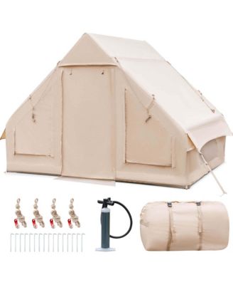 Inflatable Camping Tent 2-6 People Cotton Glamping Tent for Family Camping