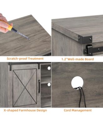 TV Stand for 65 Inch TV, Entertainment Center with Storage and Sliding Barn Doors