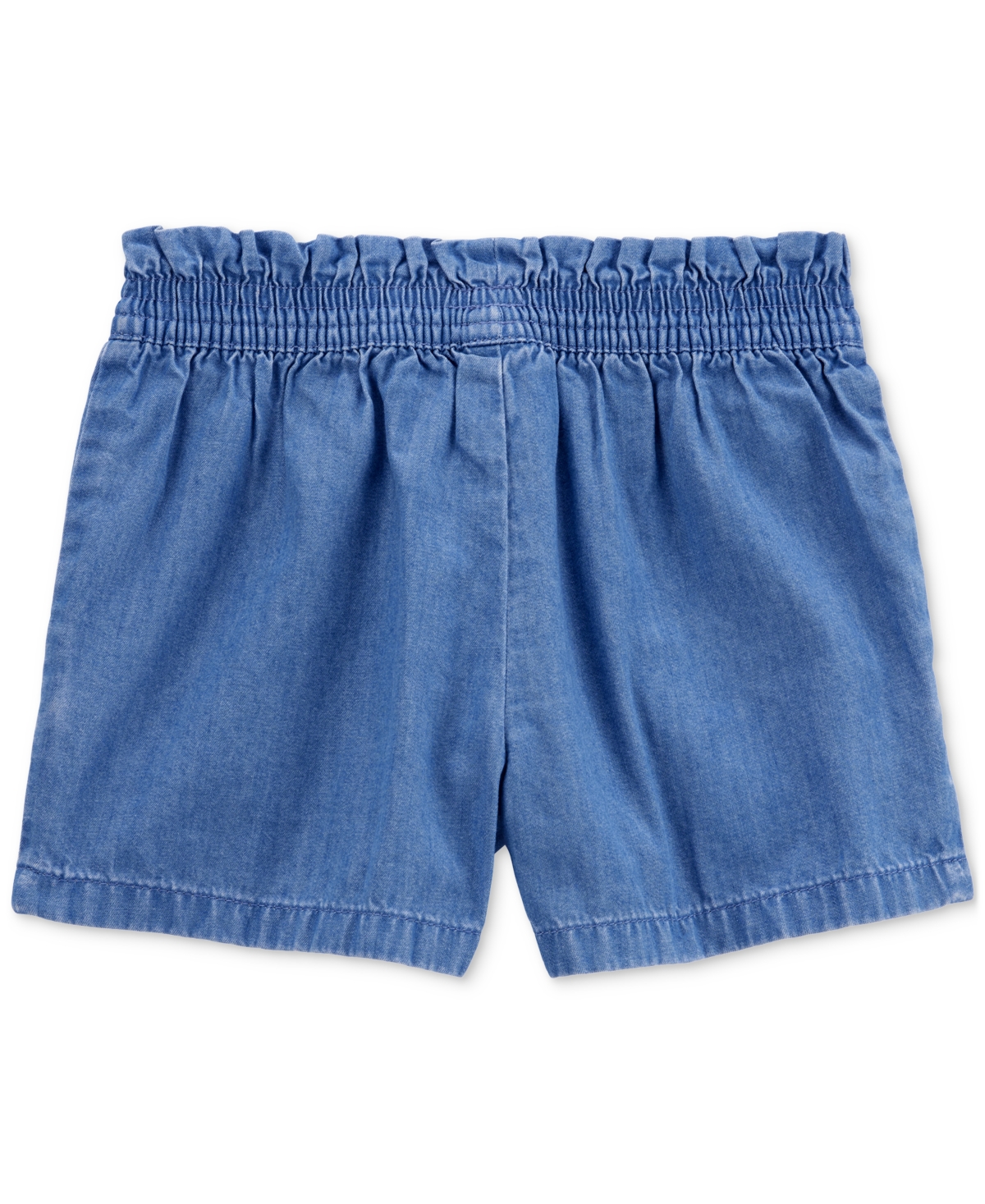 Carter's Toddler Girls Cotton Chambray Pull-on Shorts In Med Blue