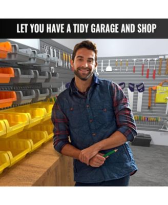 Garage Organizer Bins, 30PC Wall Mount Storage Small Parts Bins With Peg Board And Install Screws, Store Your Nuts, Bolts, Screws, Nails, Beads