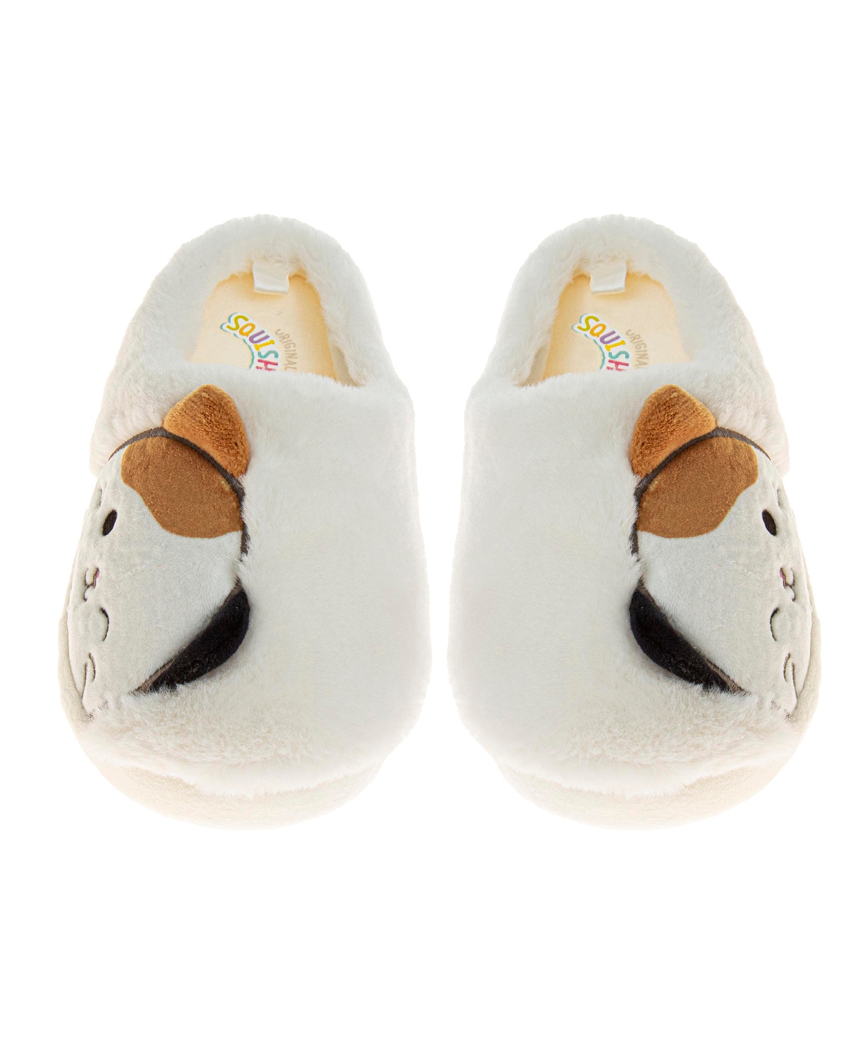 Squishmallows Little And Big Girls Cameron The Cat House Slippers In Beige