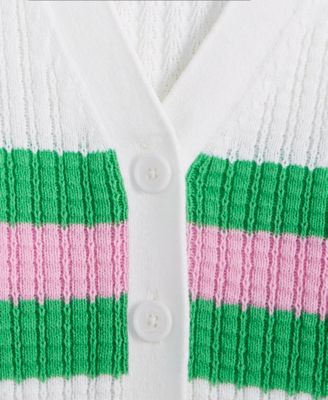 Little & Big Girls Sporty Stripe Cardigan, Exclusively at Macy's 