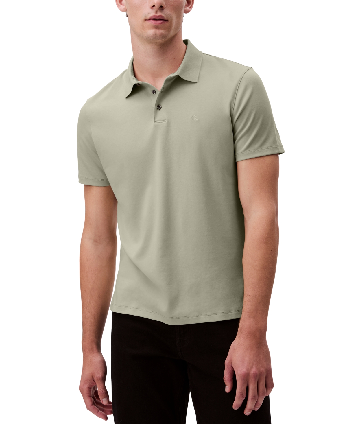 Shop Calvin Klein Men's Short Sleeve Supima Cotton Polo Shirt In Tea