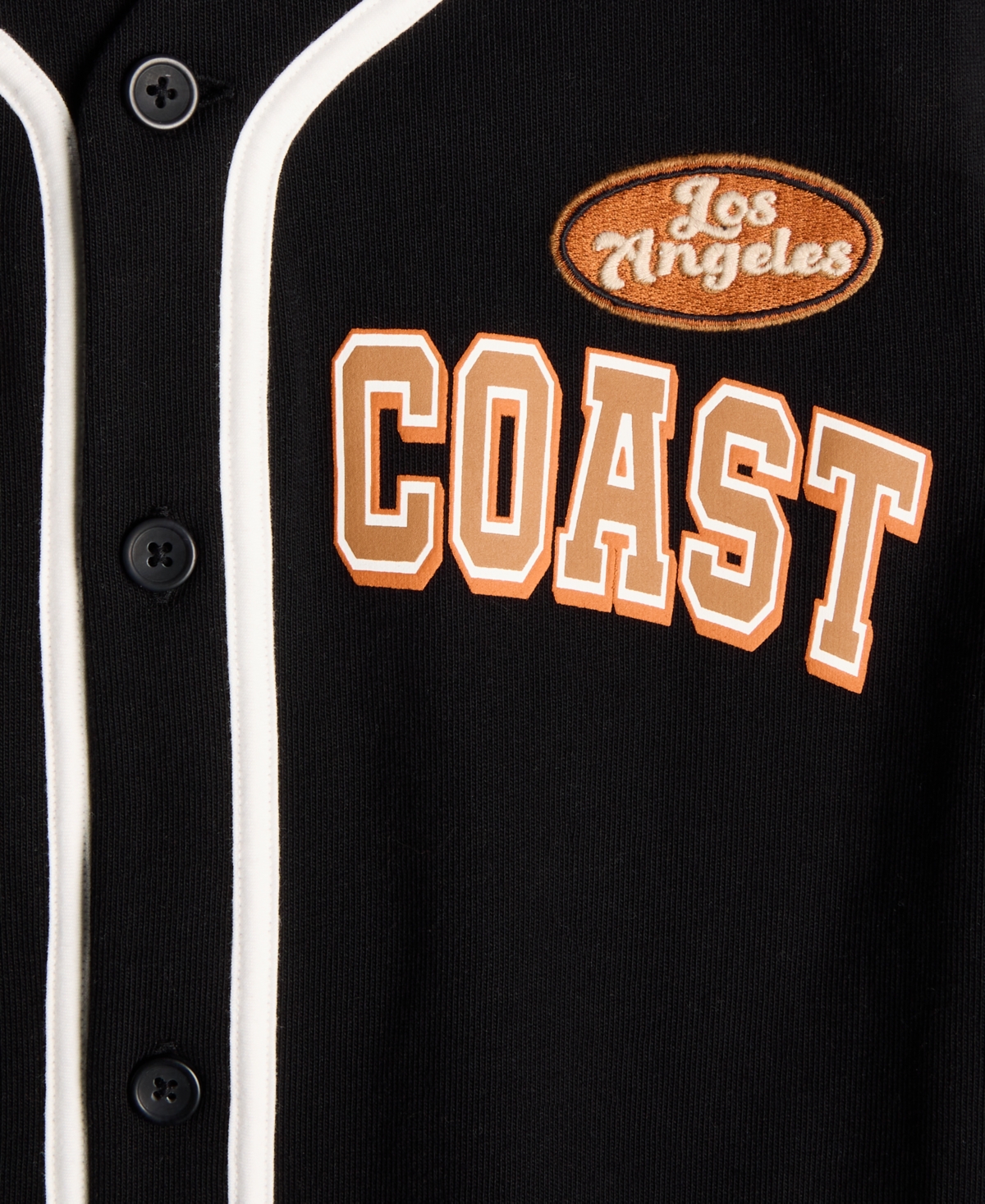 Macy's Epic Threads Little & Big Boys Cotton West Coast Baseball Jersey Shirt, Exclusively At  In Deep Black