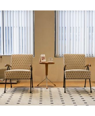 Modern Accent Chair High Back, Living Room Chairs with Metal Legs and Soft Padded