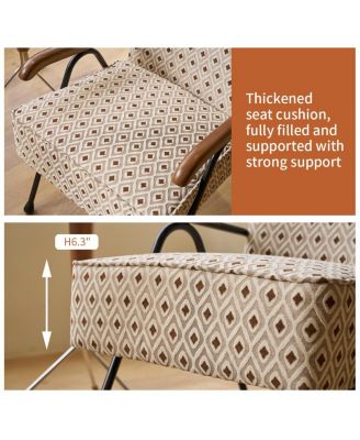 Modern Accent Chair High Back, Living Room Chairs with Metal Legs and Soft Padded