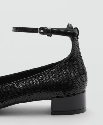 MANGO Women's Tall Leg Leather Mary Janes Shoe