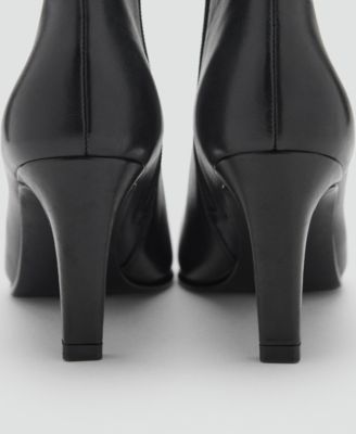 MANGO Women's Leather Pointed Ankle Boots