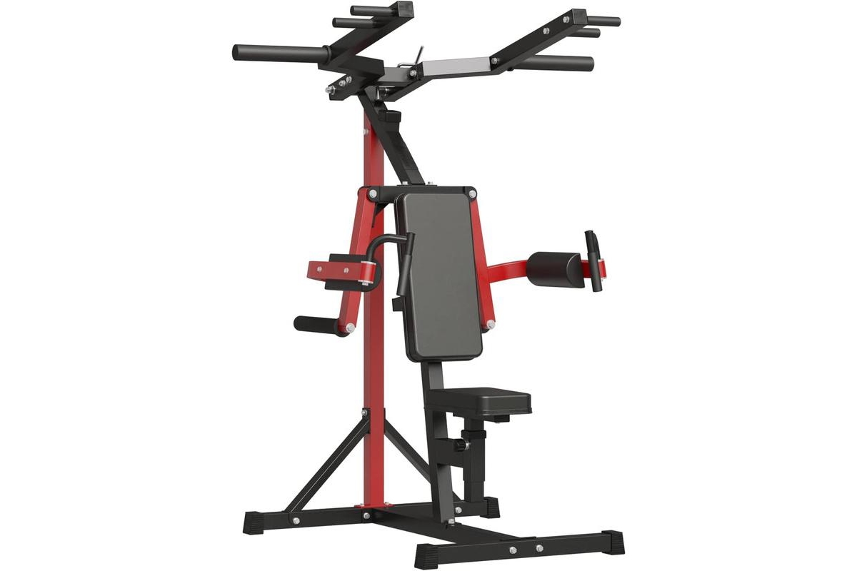 Deltoid and Shoulder Press Machine, Lateral Raise Machine with Adjustable Seat and Backrest, 800 Weight Capacity Upper Body Machine - Red