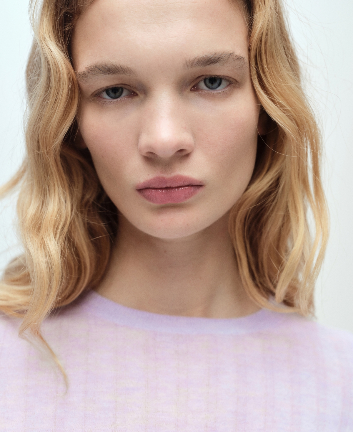 Mango Gardenia Slim Rib Sweater In Light,pastel Purple