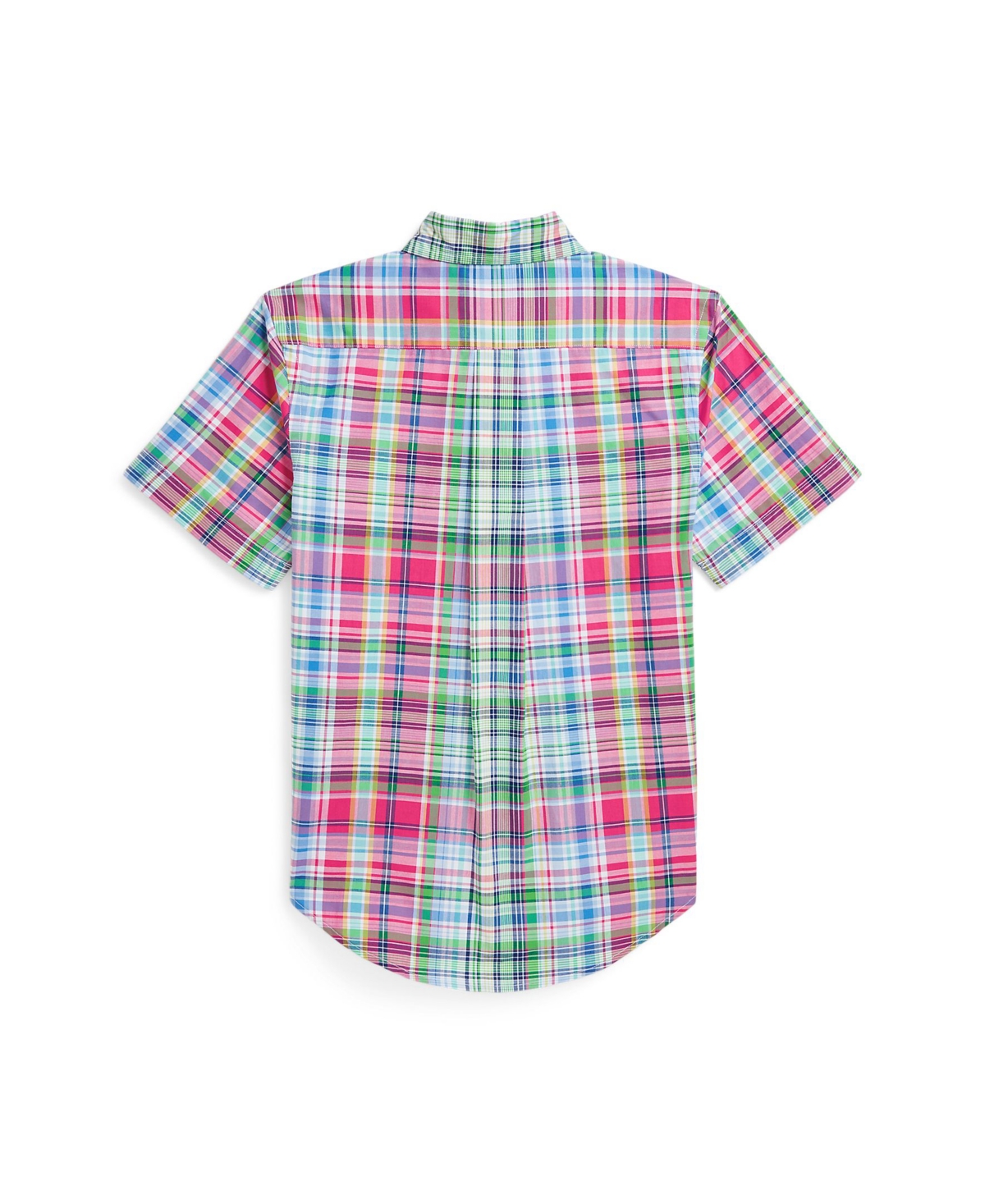 Polo Ralph Lauren Big Boys Gingham Poplin Short Sleeve Shirt In Pink Blue Multi