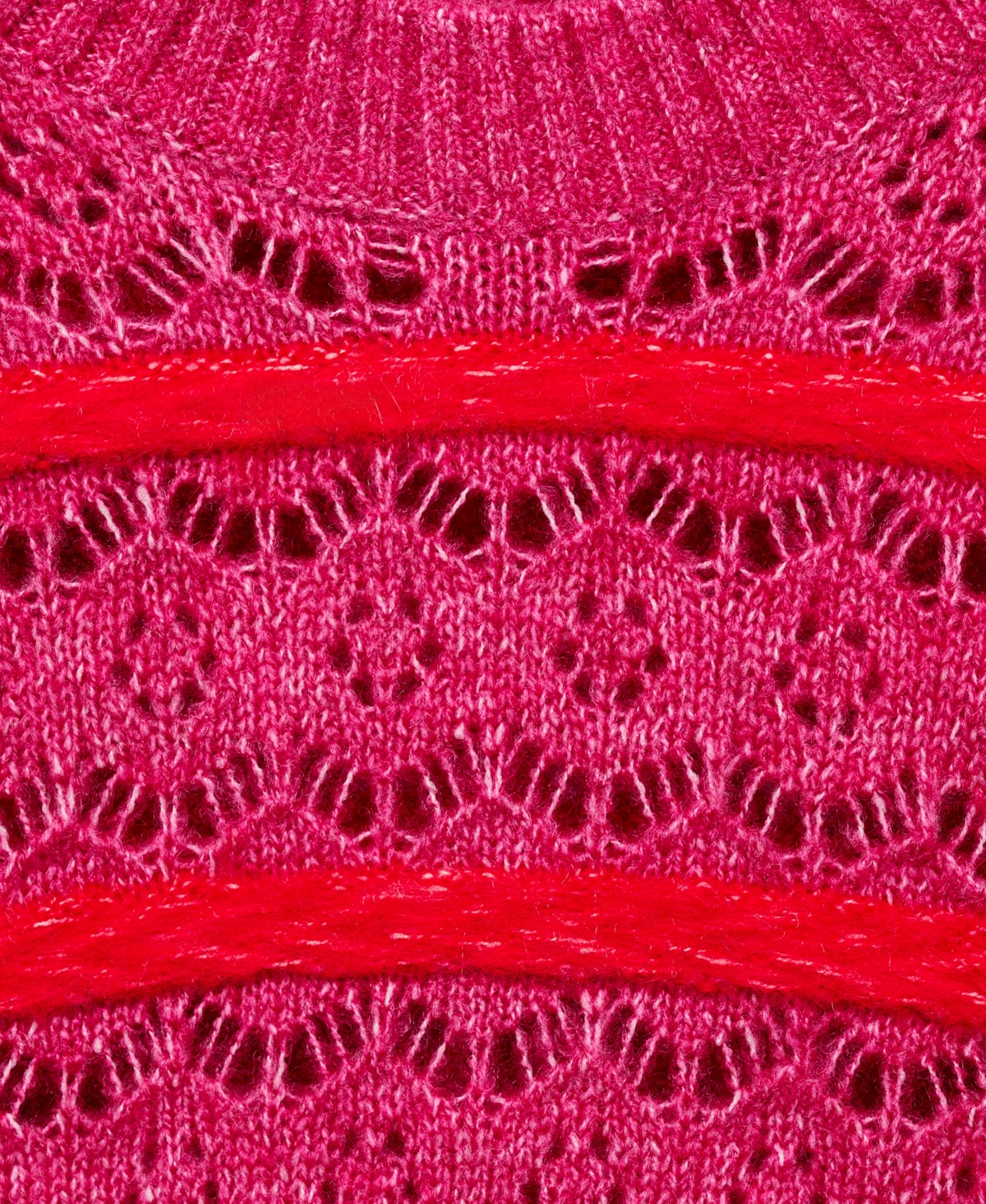 MANGO WOMEN'S TWO-TONE OPENWORK SWEATER 