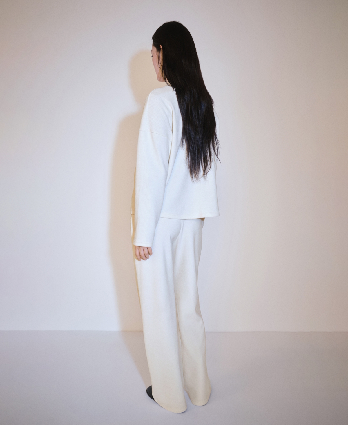 Mango Women's Corduroy Straight Pants In Ecru