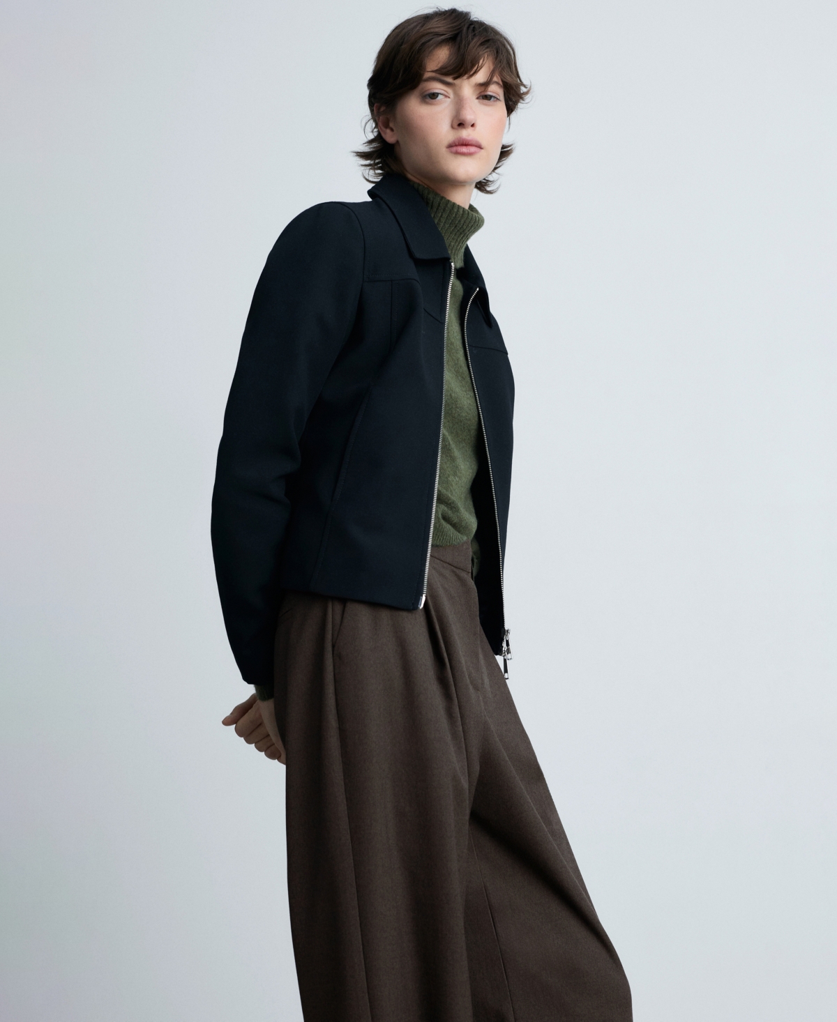 Shop Mango Women's Buttoned Hem Wide Leg Pants In Brown