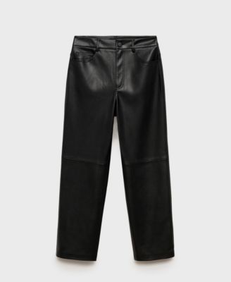 Women's Leather-Effect Straight Pants