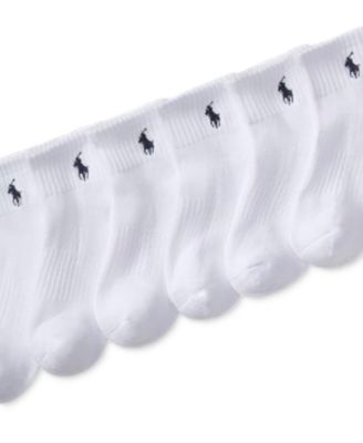 Toddler Boys Solid Quarter Crew Socks, 6-Pack 