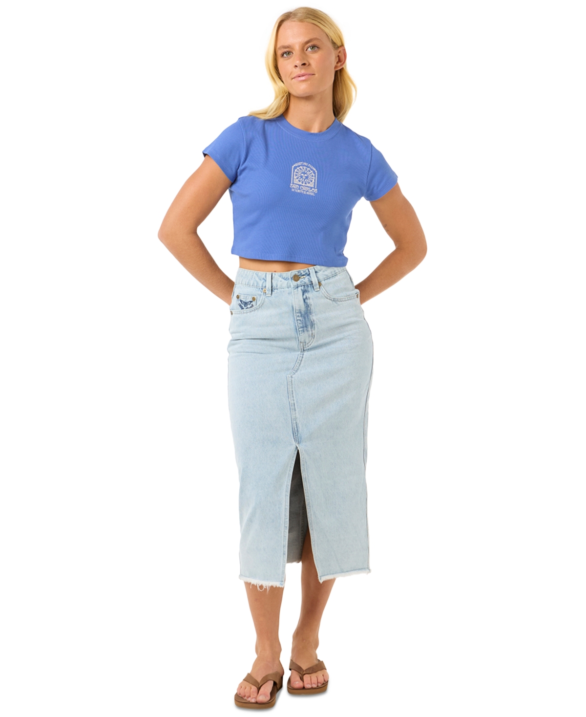 Rip Curl San Carlos Crop Cotton Jersey Graphic T-shirt In Ocean