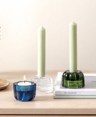 Fleur Glass Votive & Taper Candleholder