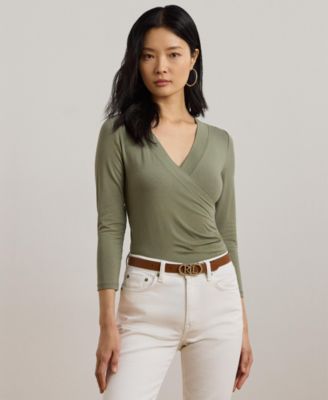Lauren Ralph Lauren - Women's Ruched Surplice Jersey Top