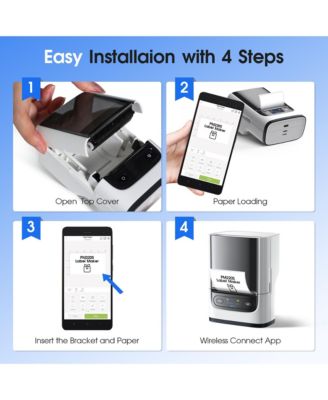 POLONO PM220S Label Maker Machine with Tape, 2 Inch Bluethooth Portable Thermal Label Printer for Small Business, Office, Home, Address, Logo Label, Sticker Printer for Phone/Tablet/PC
