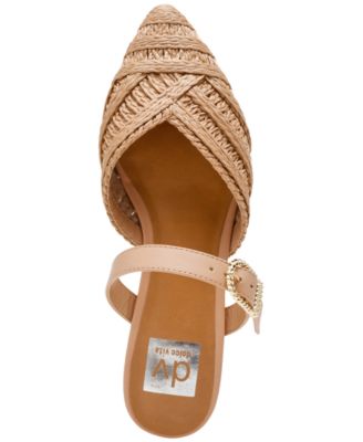 Women's Domain Raffia Woven Flat Pointed Toe Mules