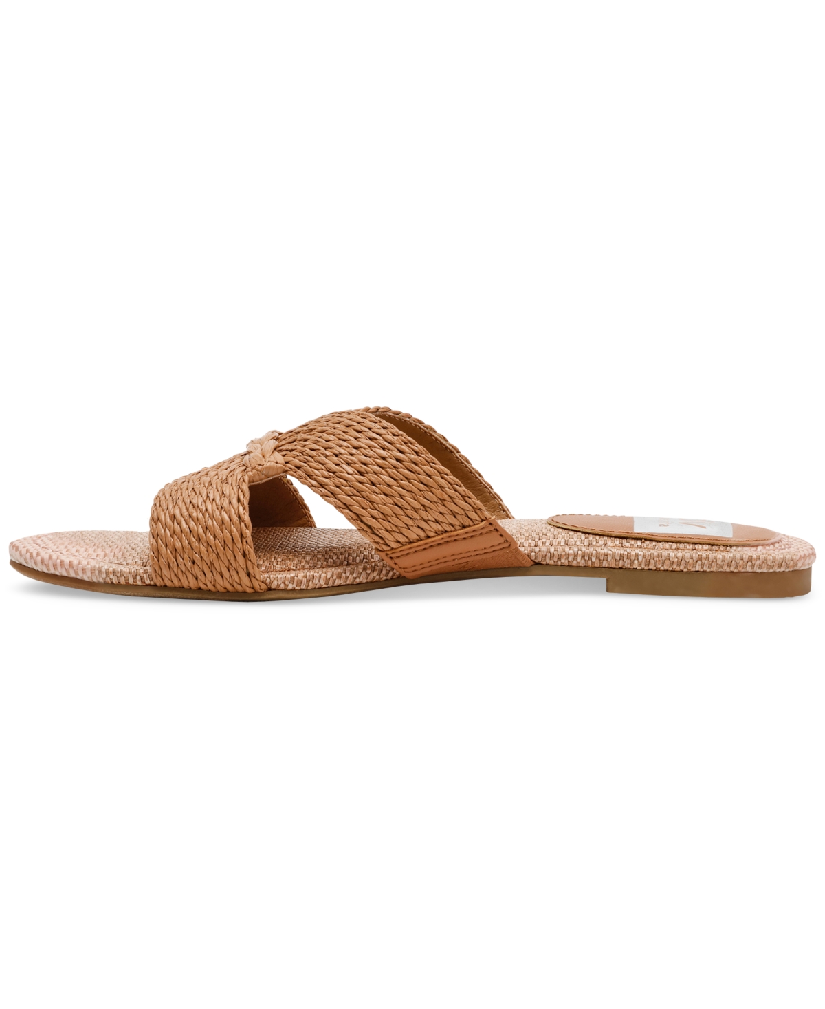 Dv Dolce Vita Women's Geeya Raffia Criss Cross Strap Flat Slide Sandals In Cafe Raffia