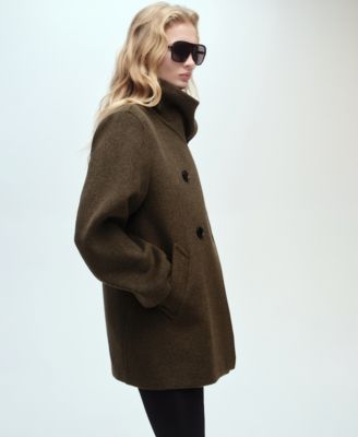 MANGO Women's Double-Breasted Wool Coat