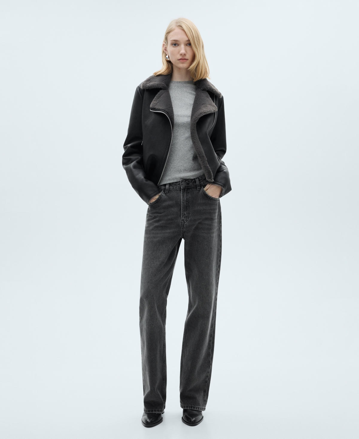 MANGO WOMEN'S SHEARLING-EFFECT LINING JACKET 