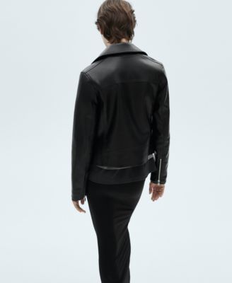 Women's Leather-Effect Biker Jacket