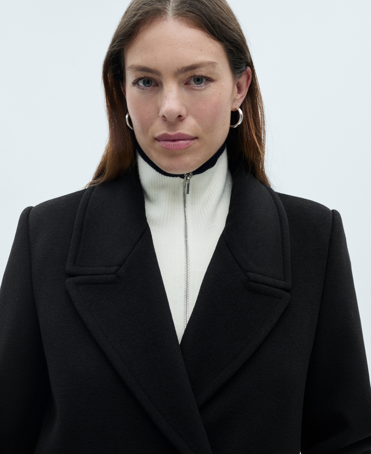 Mango Women's Lapels Wool Coat In Black