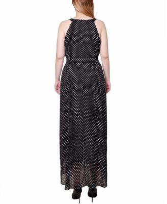 Petite Halter Front Chiffon Maxi Dress