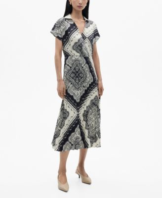 Women's Paisley Print Shirt Dress