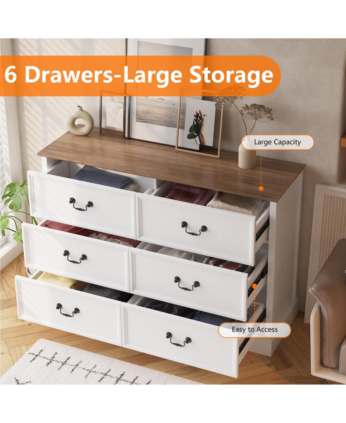 gaomon Dresser for Bedroom with 6 Drawers